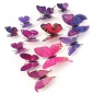 12pcs 3D Purple Butterfly Wand Aufkleber Kunst Abziehbilder Startseite Hochzeit Dekoration