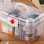 2 Schichten Gesundheit Pill Chest Hilfe Set Medizin Drug Flaschen Speicher Behälter Kasten Raum Plastik 