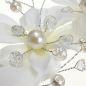 Frauen Braut weiße Blumen Perlen Strass Kristallbrauthaar Tiara Hochzeit Applikationen