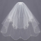 2 Schichten Bride Elbow Wulstrand Pearl White Elfenbein Brautbrautschleier mit Kamm