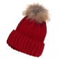 Frauen Pelz Kugel strickende Beanie Beret Kappe Winter warmer Vogue Ski Baggy Hut