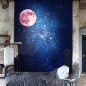 30cm Rosa Große Mond Wand Aufkleber entfernbare Glühen im dunklen leuchtenden Aufkleber Home Decor
