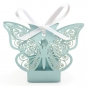 10 PC Schmetterlings Spitze höhlen heraus Papier Süßigkeit Kästen Hochzeit Bevorzugungen Süßigkeiten Taschen Tischdekoration