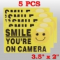 5Pcs Lächeln Sie sind auf die Kamera Selbst adhensive Video-Alarm-Sicherheits-Kamera-Aufkleber Sign Aufkleber