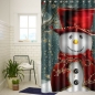 150x180cm Schneemann Muster Wasserdichte Polyester Duschvorhang Badezimmer Dekor mit 12 Haken