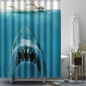 150x180cm Haifisch Muster wasserdichtes Polyester Duschvorhang Badezimmer Dekor mit 12 Haken