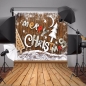 3x5ft Fabric Weihnachten Theme Hölzerne Schneeflocke Alphabet Foto Vinyl Hintergrund Backdrop Studio Props