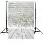 5x7ft Weiß Grau Ziegelmauer Boden Fotografie Hintergrund Kulisse Foto Studio