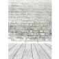 5x7ft Weiß Grau Ziegelmauer Boden Fotografie Hintergrund Kulisse Foto Studio