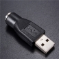 Schwarz USB 2.0 A Stecker auf PS / 2 Buchse Adapter für PC Tastatur Maus