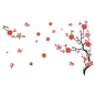 Roter Blütenblumenbaum absetzbare Wandaufkleber