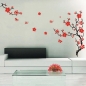 Roter Blütenblumenbaum absetzbare Wandaufkleber