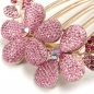 Blumen Muster Alloy Rhinestone Kristall Haar Klammer Kamm