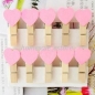 10pcs Love Heart Wooden Clothes Photo Paper Clips