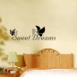 22X72CM Süße Träume Schmetterling PVC-Zitat-Wand-Aufkleber-Tapete