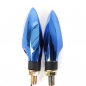 15 LED Motorrad Blinker Kontrollleuchte Lampe Schwarz Blau