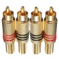 4pcs Gold überzogene RCA / Cinch Stecker Anschlüsse Kabelschutz