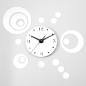 DIY 3D Startseite Decorative Clock Ring Kreis Spiegel Wanduhr Silber