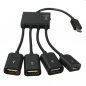 4 In 1 Micro USB Energien aufladen Wirtes OTG Hub Adapter Kabel