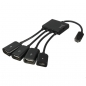 4 In 1 Micro USB Energien aufladen Wirtes OTG Hub Adapter Kabel