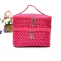 Tragbare Polyester Double Layer Verfassungs Kosmetik Toilettenartikel Tasche