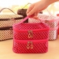 Tragbare Polyester Double Layer Verfassungs Kosmetik Toilettenartikel Tasche