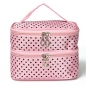 Tragbare Polyester Double Layer Verfassungs Kosmetik Toilettenartikel Tasche