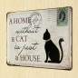 Schwarze Katze Blechschild Stempel Weinlese Pub Wand Dekor Thanksgiving Day Geschenk