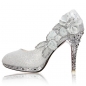 Glitter Blume Pump Hochzeit Kristall High Heels Damenschuhe