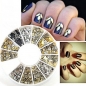 12 Mischstile 3. Goldsilbermetall befestigen Nageldekorationsrad