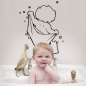 Niedliche Baby Duschen Muster Aufkleber Badezimmer Glastür Wandgestaltung