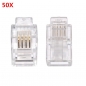 50PCS RJ11 Modular Cable Head Plug Ethernet Netzwerkanschluss