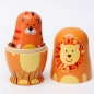 Satz von 5 süßen Holzmatrjoschkas matryoshka russische Tierpuppe