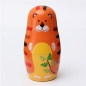 Satz von 5 süßen Holzmatrjoschkas matryoshka russische Tierpuppe