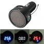 3 IN 1 Anzeige LED Digital Thermometer Voltmeter USB Ladegerät