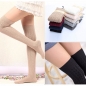 Frauen Dame Knitting Cotton über Knie Schenkel Hohe Strümpfe Strumpfhosen Socken Enge Legging