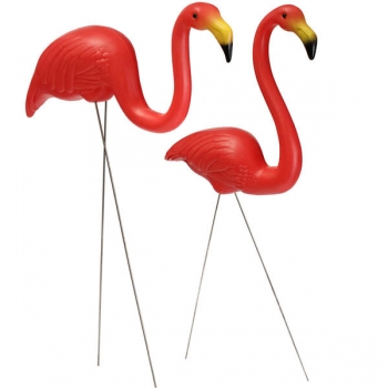 2pcs Garten Dekoration Künstliche Red Flamingos Courtyard Landscape Ornament 