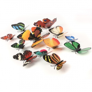 12pcs 3D Schmetterlings Brosche Wand Aufkleber Hauptraum Vorhang Hochzeits Dekoration