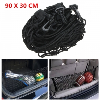 90x30cm Black Nylon Auto Kofferraum hinter Ladungs ??Organisator Speicher elastisches Mesh Net