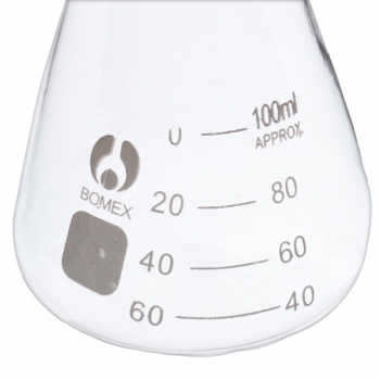 100ml hat schmales Mundglas erlenmeyer Taschenflasche konische Taschenflasche 29/40 Bodengelenke in Grade eingeteilt