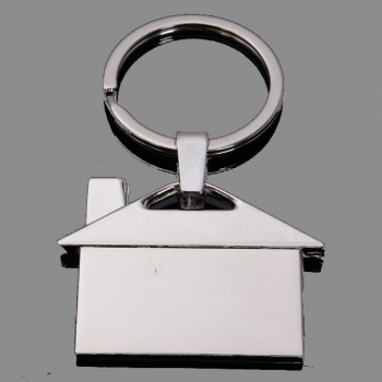 Creative Metallchrom House Modell Schlüsselanhänger Schlüsselanhänger Anhänger Geschenk Dekor Silber