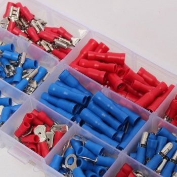 Soloop 200Pcs sortierte isolierte elektrische Drahtklemmen Crimpverbinder Spaten Set