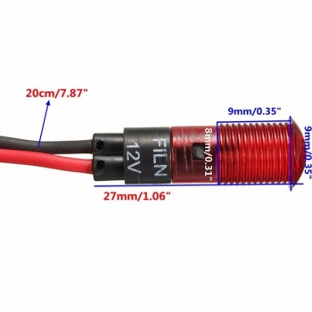 12V 8 mm LED Schalttafelanzeige Licht Lampe Rot Blau Gelb Grün Weiß mit Draht
