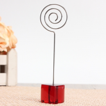 Silber Rot Stehen Kreis Eisen Klipp Kartenständer Foto Kartenhalter Memo Papier Mitteilung Clip