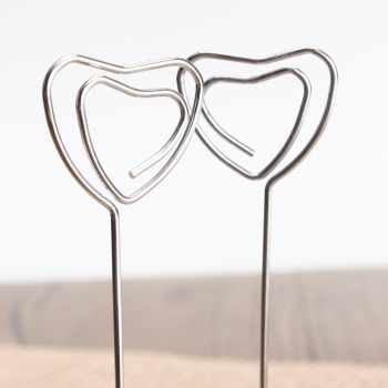 Silber Red Heart Platz Kartenhalter Herz Form Klipp Karten Standplatz Photo Memo Papier Mitteilung Clip