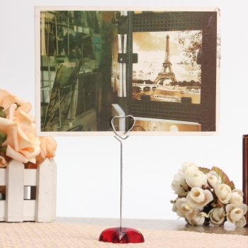 Herz Form Klipp Karten Standplatz Red Heart Bilder Foto Kartenhalter Memo Papier Mitteilung Clip