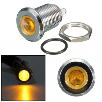 Silbernes/schwarzes Schalenmetall 12 Mm LED Anzeigelampenpilot schleudert Lampenschraube shape12v