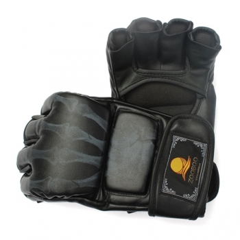 PU Leder Boxhandschuhe MMA UFC Sparring Grappling Freies Kampf Muay Thai Schwarz