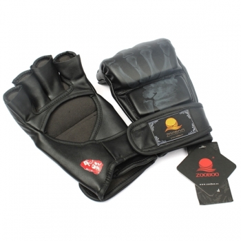 PU Leder Boxhandschuhe MMA UFC Sparring Grappling Freies Kampf Muay Thai Schwarz
