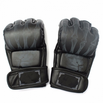 PU Leder Boxhandschuhe MMA UFC Sparring Grappling Freies Kampf Muay Thai Schwarz